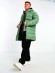 Куртка мужская Threadbare Longline puffer jacket with hood in pale Green, зеленая