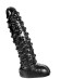 Фаллоимитатор с пупырышками Pineapple • Large Cock, черный из винила, для анального секса и фистинга, 27 см 