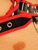 БДСМ Комплект: Сбруи Fist Leather Chest Harness Красно-Черный и джоки Fist Leather Jock Черно-Красный