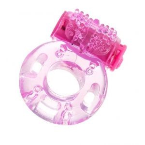 Эрекционное вибро кольцо ToyFa Vibrating Cock Ring на член и пенис, для мужчин из TPE, розовое 