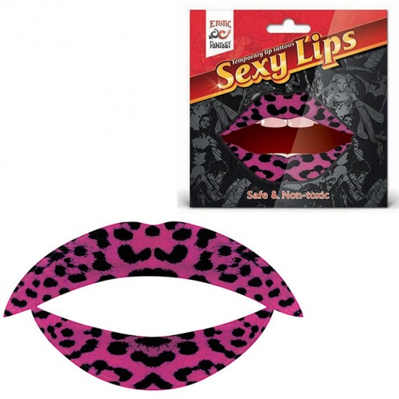 Татуировка для губ, яркий образ для вечеринки Erotic Fantasy Lip Tattoo Sexy Lips Розовая Пантера
