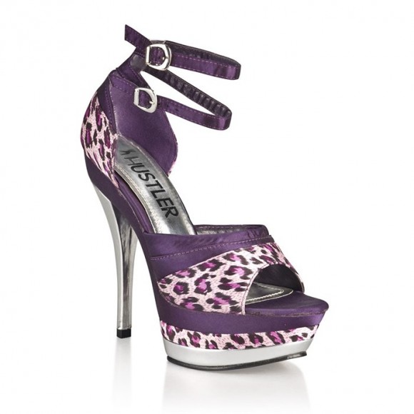 Босоножки с серебристой шпилькой Hustler Shoes Violet Leopard, размер 36 (US 6) HFW-213-PUR-9