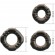 Эрекционные кольца Baile Yvonne Three Cock Rings Set, набор из трех колец, черные, силикон