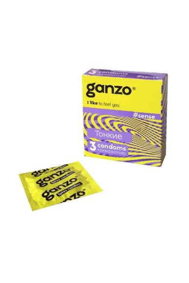 Презервативы тонкие Ganzo #sense No.3, 3 шт