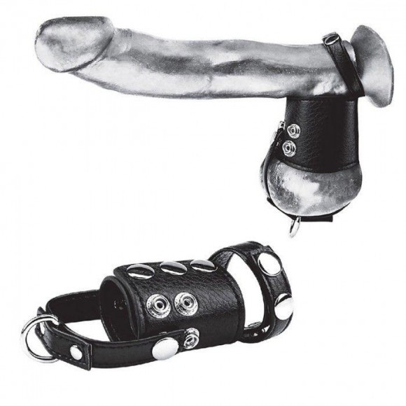 Утяжка на пенис BlueLine Cock Ring With 2 Ball Stretcher And Optional Weight Ring